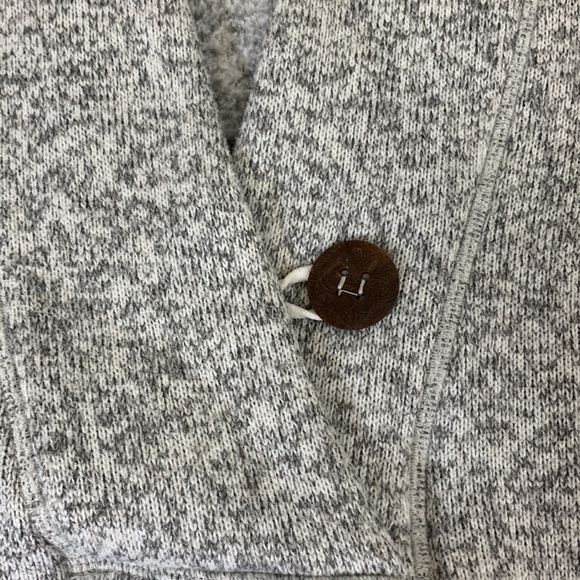 Nike ACG Sherpa Hooded pullover sweatshirt top light Heather gray Button front - Picture 5 of 11